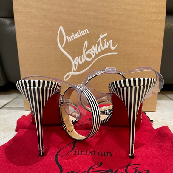 CHRISTIAN LOUBOUTIN JONATINA 100 STRIPES HEELS - Picture 5 of 9